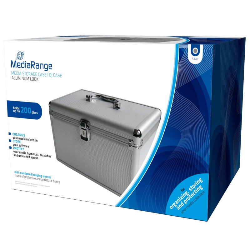 Image of MediaRange BOX75 optical disc case Box case 200 discs Silver