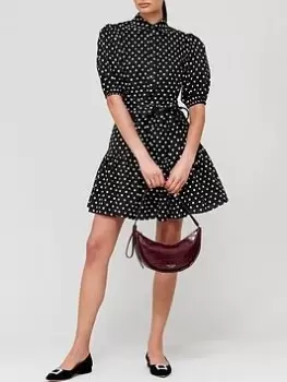Image of Kate Spade New York Harmony Dot Shirt Dress - Black