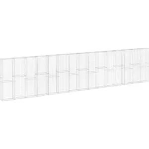 Image of Gabion Wall with Covers Galvanised Steel 900x30x200cm Vidaxl Silver
