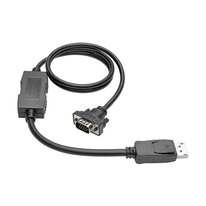 Image of Tripp Lite Tripp Lite P581-003-VGA-V2 DisplayPort 1.2 to VGA Active Adapter Cable (DP with Latches to HD15 M/M), 3 ft. (0.9 m) P581-003-VGA-V2