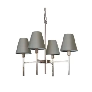 Image of Lucerne 4 Light Pendant Chandelier with Grey Shade