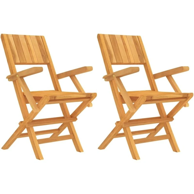 Image of VIDAXL Folding Garden Chairs 2 pcs 55x61x90cm Solid Wood Teak Vidaxl 8720845741945