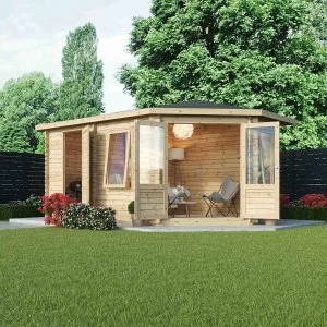 Image of Mercia 28mm Single Glaze Corner Lodge Plus - Right Sided - 5x3m