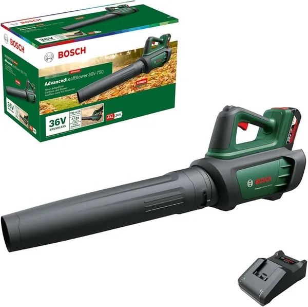 Image of Bosch ADVANCEDLEAFBLOWER 36V-750 Brushless Garden Leaf Blower ADVANCEDLEAFBLOWER 36V-750 Batteries: 1 x 2ah Li-ion