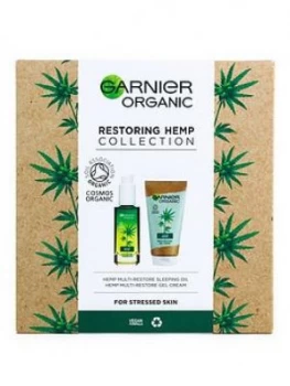Image of Garnier Garnier Organic Restoring & Soothing Hemp Collection, Face Sleeping Oil & Gel Cream For Stressed & Sensitive Skin