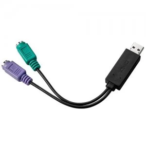 Image of Lindy 42650 cable interface/gender adapter USB 2x PS/2 Black