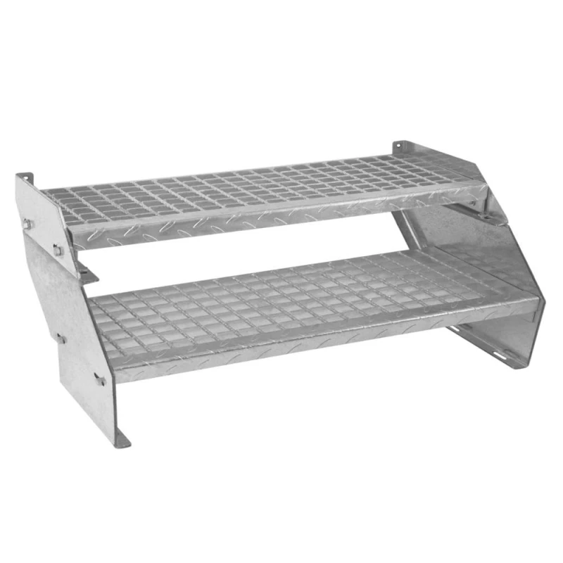 Image of Monstershop Adjustable 2 Section Galvanised Staircase - 900mm Wide Silver