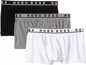 Image of Hugo Boss 3 Pack Core Boxer Trunks Black/White/Grey Size S Men