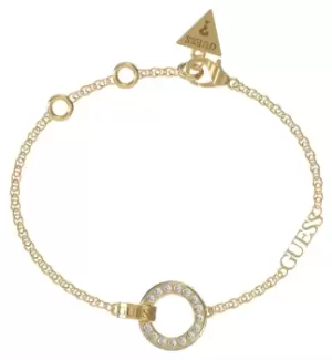 Image of Guess UBB03162JWYGL Gold Plated Crystal-Set Pave Circle Jewellery