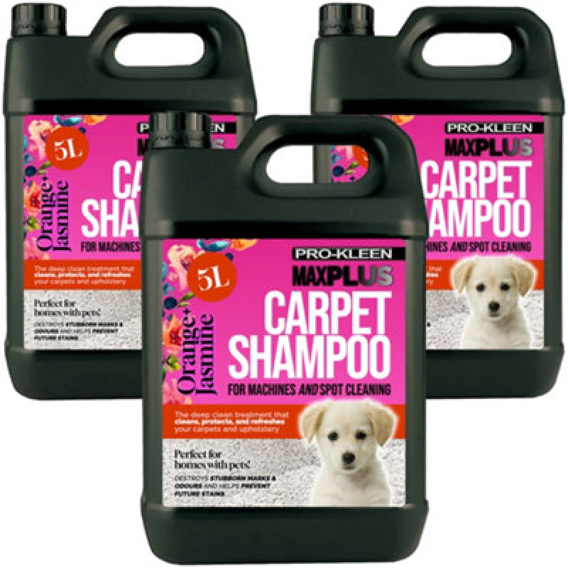 Image of ProKleen Carpet Cleaning Shampoo Odour Remover Orange & Jasmine Scent 3 x 5L Clear unisex