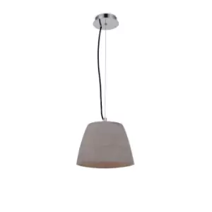 Image of Triangle Pendant Small 1 Light E27, Cement/Polished Chrome