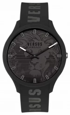 Image of Versus Versace Mens Domus Black Silicone Strap Watch