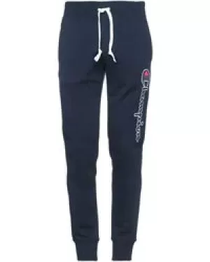Image of Champion Junior Boys Large Logo Cuffed Jogging Bottoms - Navy, Size M=9-10 Years