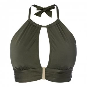 Image of Biba Khaki Icon Highneck bikini top - Khaki