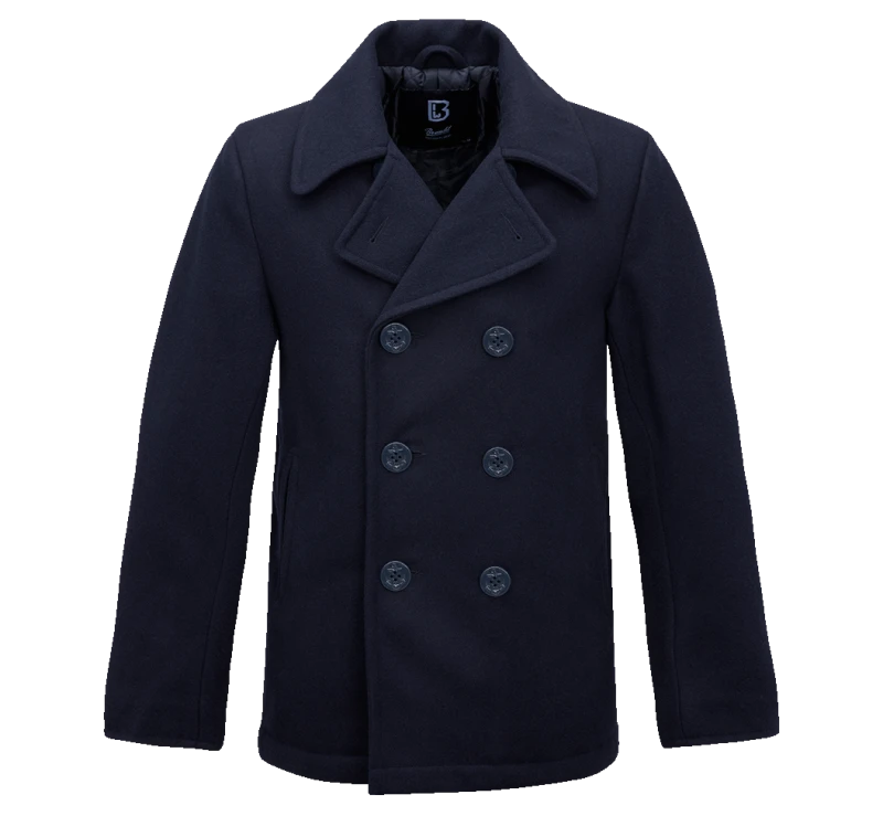 Image of Brandit Pea Coat Jacket, blue, Size 2XL for Men