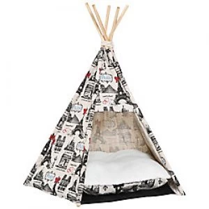 Image of PawHut Cat Tent Beige 650 mm x 670 mm x 780 mm