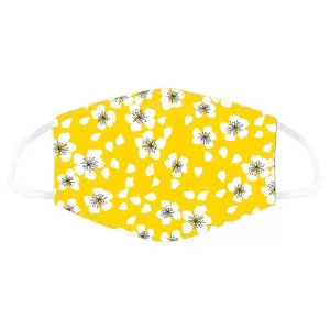 Image of Yellow Floral Reusable Face Covering - Large