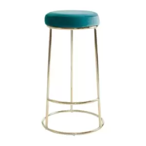 Image of Olivia's Minerva Tall Bar Stool in Emerald Green Velvet & Gold