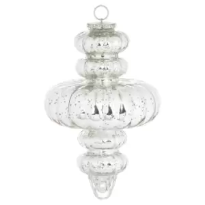 Image of The Noel Collection Silver Fluted Statement Bauble