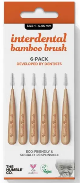Image of The Humble co Bamboo 0,45mm Orange Interdental Brush 6Pcs