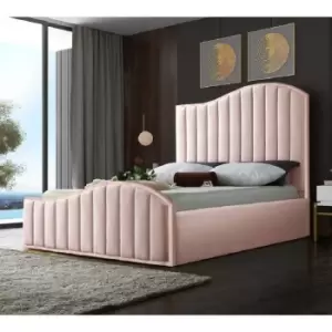 Image of Magnifik Bed King Plush Velvet Pink
