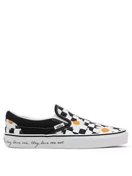 Image of Vans Ua Classic Slip-on, Black/White/Yellow, Size 6, Women