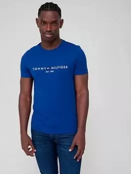 Image of Tommy Hilfiger Tommy Logo T-Shirt - Bold Blue, Bold Blue, Size S, Men