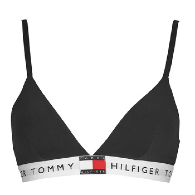 Image of Tommy Hilfiger RP TRIANGLE (EXT. SIZE) womens Balconnette bras in Black