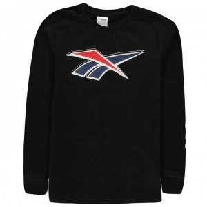 Image of Reebok Long Sleeve Logo T Shirt - Black