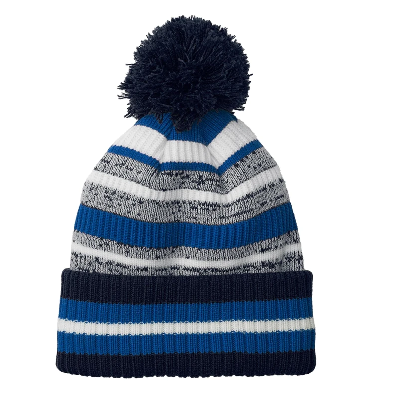 Image of Beechfield Beechfield Men Striped Beanie in Mid Navy Mid Navy One Size Male 5063652107348