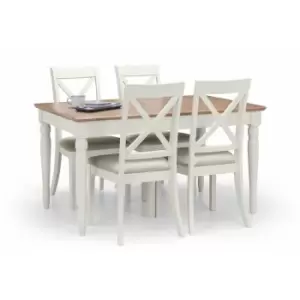 Image of Extending Dining Set - Provence Grey & Oak Table & 4 Chairs - Julian Bowen