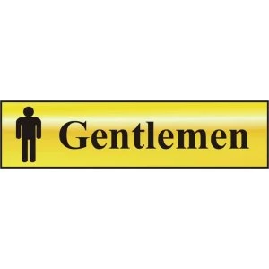 Image of ASEC Gentlemen 200mm x 50mm Gold Self Adhesive Sign