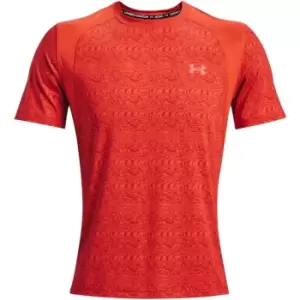 Image of Under Armour Iso-Chill Run Printed Short Sleeve T Shirt Mens - Orange