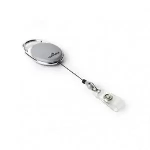 Image of Durable BADGE REEL Style with Snap Hook fastener Grey Pack of 10