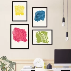 Image of SET_031 Multicolor Decorative Framed Painting (4 Pieces)