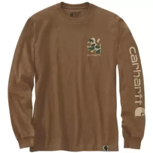 Image of Carhartt Mens Camo Logo Graphic Long Sleeve T Shirt M - Chest 38-40' (97-102cm)