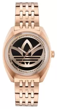 Image of Adidas AOFH23009 EDITION ONE Black Dial Rose Gold-Tone Watch
