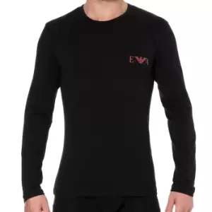 Image of Emporio Armani Bold Monogram Cotton Long Sleeve T-Shirt - Black L