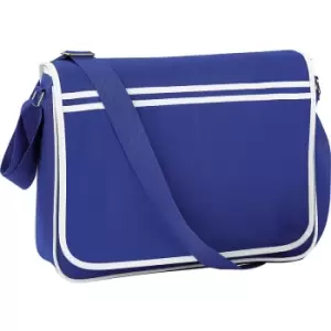 Image of Bagbase Retro Adjustable Messenger Bag (12 Litres) (One Size) (Bright Royal/White)