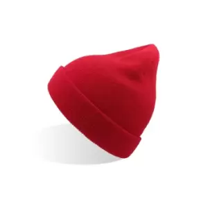 Image of Atlantis Wind Childrens/Kids Double Skin Beanie With Turn Up (One Size) (Red)