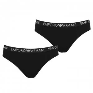 Image of Emporio Armani 2 Pack Thongs Black Size L Women