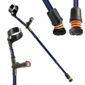 Image of Flexyfoot Comfort Grip Double Adjustable Crutch - Blue - Right