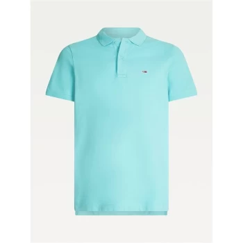 Image of Tommy Jeans Jeans Classic Short Sleeve Polo - Chlorine Blue