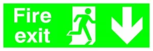 Image of Signslab 150x450 Fire Exit R/m Arw D Pvc