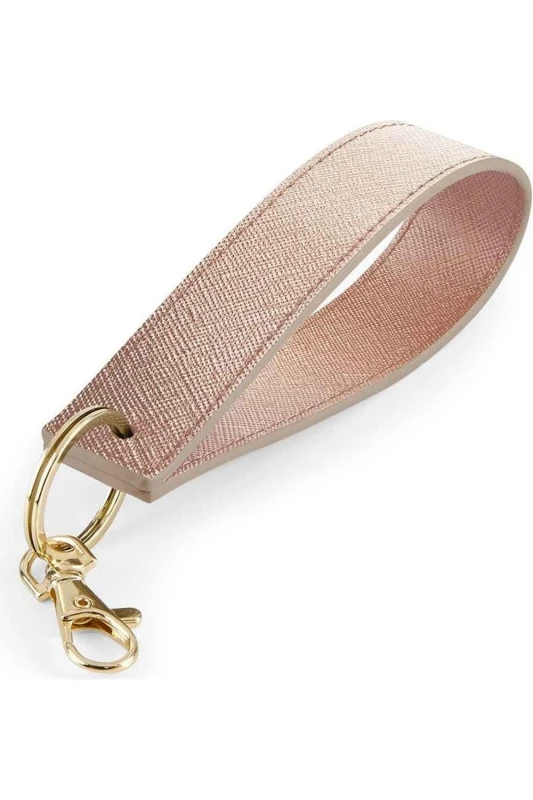 Image of Bagbase Boutique Wristlet Keyring in Rose Gold Rose Gold Unisex One Size