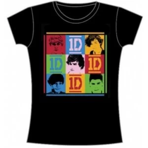 Image of One Direction 9 Squares Skinny Black TS: Small