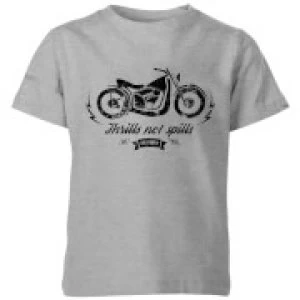 Image of Smiley Thrills Not Spills Kids T-Shirt - Grey - 5-6 Years