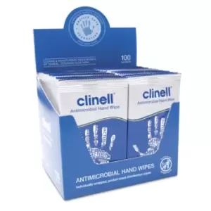 Image of Clinell Antibacterial Hand Wipes - Pack of 100