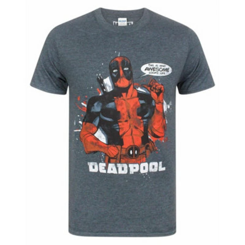 Image of Marvel Marvel Men Short Sleeved T-Shirt in Grey Size: Medium Grey M Male 5056210102831