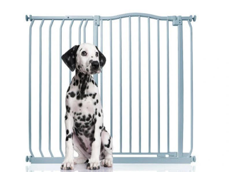 Image of Bettacare Extra Tall Curved Top Dog Gate, 107Cm - 116Cm, Matt Grey, Extra Tall 100Cm In Height, Pressure Fit Pet Gate